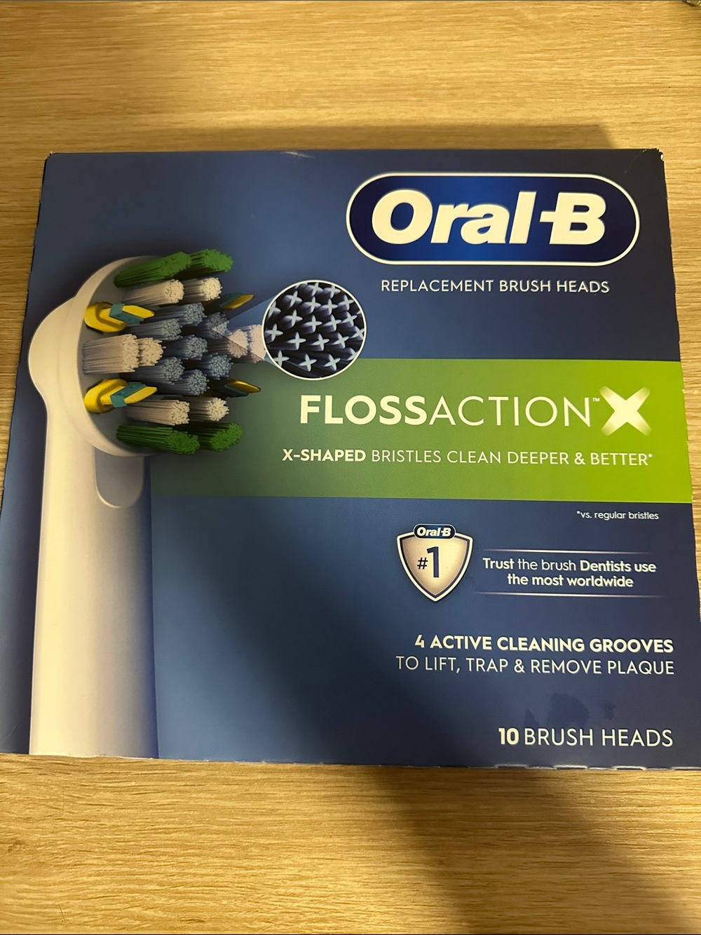 Oral-B FlossAction X Replacement Brush Heads - Blue/Green NIB